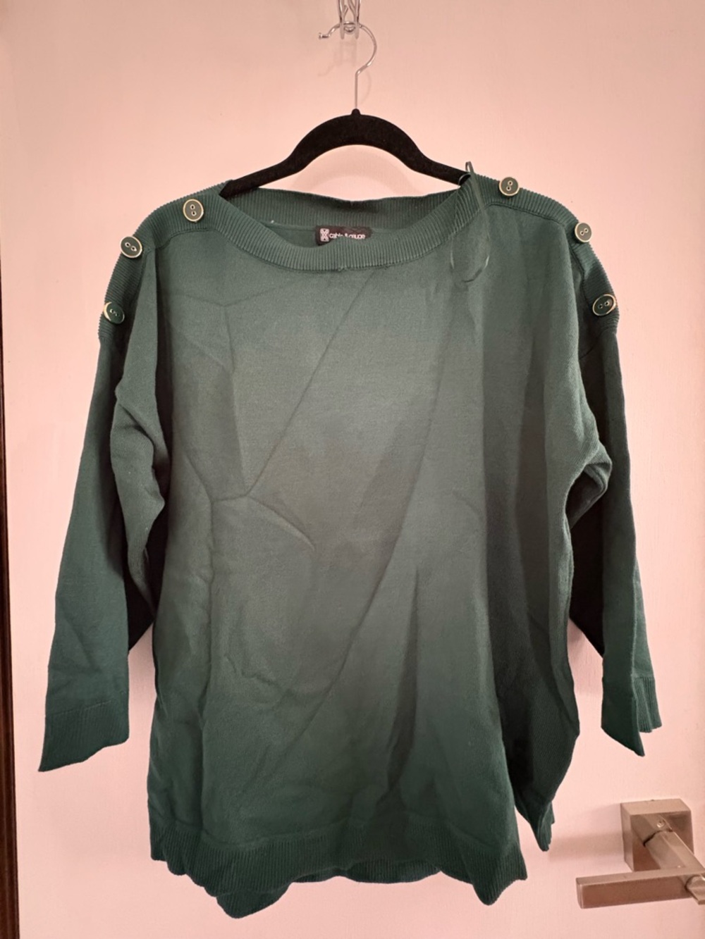 Cable & Gauge Botanical Garden Green Crewneck Sweater